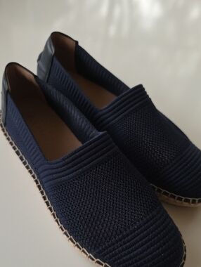 Cole Haan Women's Cloudfeel Espadrille, Navy Knit Slip-On.